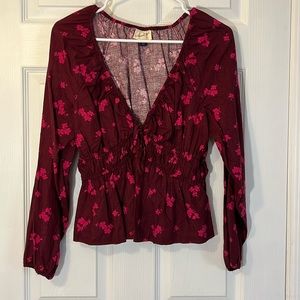 floral long sleeve top